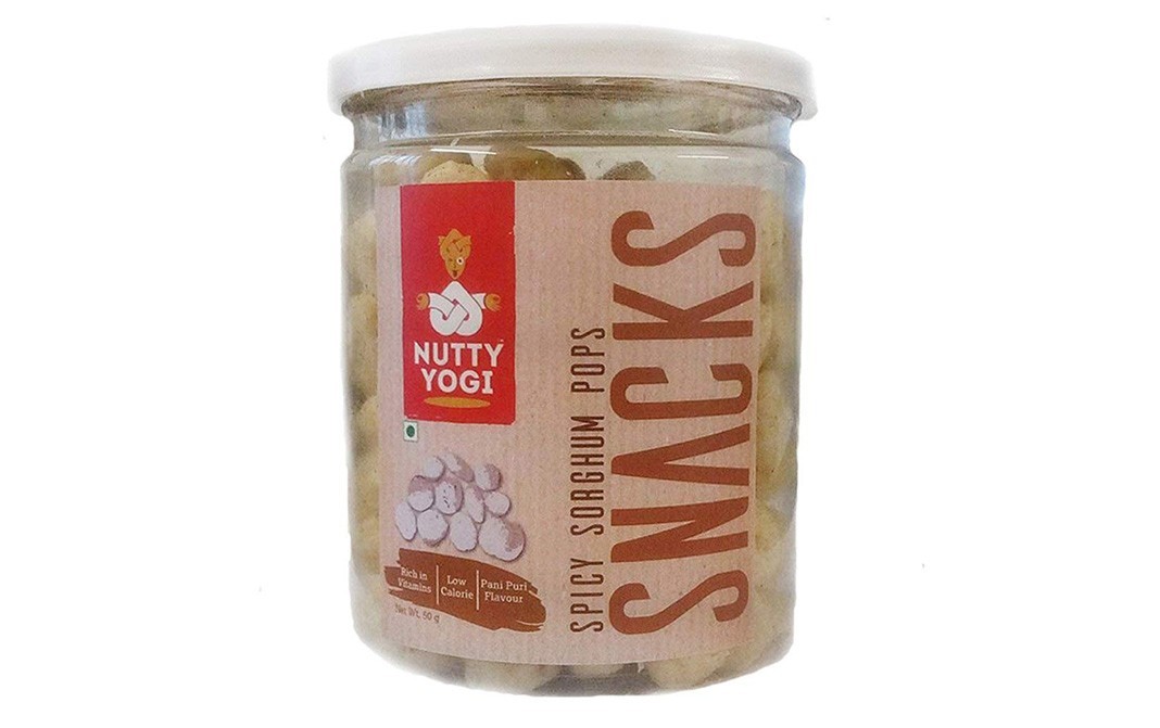 Nutty Yogi Spicy Sorghum Pops Snacks   Jar  50 grams